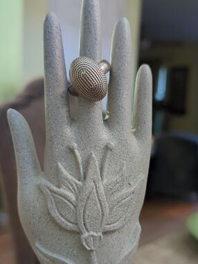 Silver Textured Ring Size 8